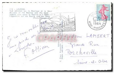 Lourdes — Basilika und der Gave — Verlag Peyramore — Rückseite