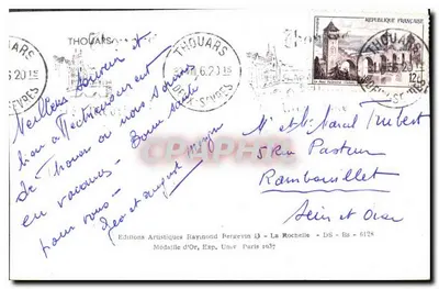 Most Archebiskupa w Thouars — widok na rzekę — Éditions Artistiques Raymond Pergevin — Rewers