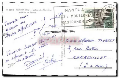 Nantua (Ain) — Vale dos Neyrolles e lago de Nantua — Ed. La Cigogne, Lyon — Verso