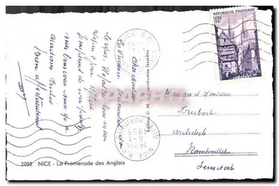 NICE — Promenade des Anglais — Wydawnictwo G.M. n°2052 — Rewers
