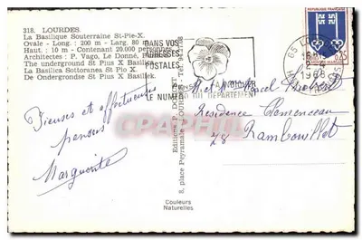 Lourdes — La Basílica Subterránea San Pío X — Ediciones Peyramale — Reverso
