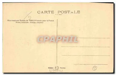 Monumento aos Filhos de Verdun Mortos pela França — Forest, arquiteto - Grange, escultor — Edição Verdun — Verso