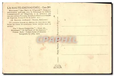 A Alta Cavaleira — Monumento aos Mortos da Argônia — Foto Verdian — Verso