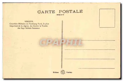 Cmentarz Wojskowy na Faubourg Pavé — Verdun — Wydawnictwo H.S. Verdon — Rewers