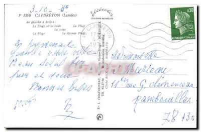 Capbreton — Lembrete de Capbreton — Élécolor — Verso
