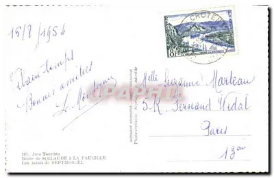 Os lacetos de Septmoncel — Jura Touriste — Imprimerie Rourceos — Verso
