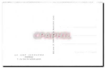 Jezioro Wielkich Gourów — Saint-Péray (Lot) — Wydawnictwo J. Vertu w Saint-Céré (Lot) — Rewers