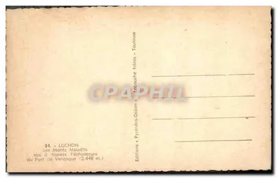 I Monti Maledetti — vista attraverso l'apertura del Port de Venasque — Edizioni Labouche Frères — Verso