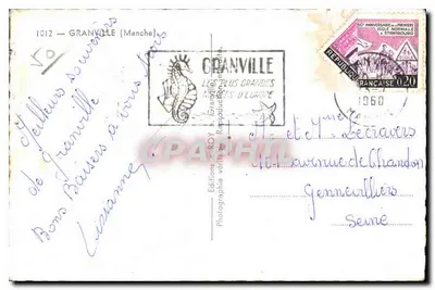 Granville — vue de la plage et du port — Éditions ROY — Verso