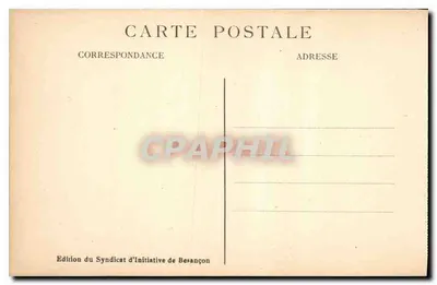 Wodospad Źródeł Arcier — Okolice Besançon-les-Bains — Wydawnictwo Syndyku Paryska Besançon — Rewers
