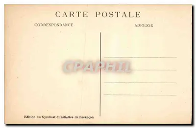 Besançon-Les-Bains — Ponte Batente e Igreja da Medalha — Edição do Sindicato de Iniciativa de Besançon — Verso