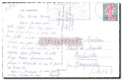 CABOURG — Lembrete de Cabourg — Réal-Photo — Verso
