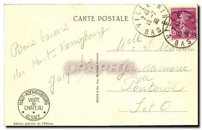 Haut-Königsbourg — Vista tomada desde el aire — Edición especial del Castillo — Reverso