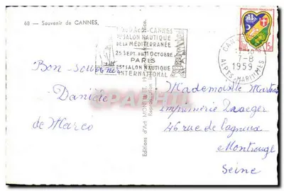 Cannes — Souvenir de CANNES — Graphphil — Rewers
