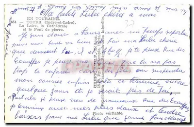 Tours — De Loire, de Kathedraal en de Steenbrug — Greff — Achterkant