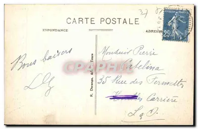 Chenonceaux (Loiret) — Zamek (strona zachodnia) — Mon. hist. XV° s. zbudowany przez Thomasa Bohiera, generalnego skarbnika Finansów, i Catherine Briçonnet jego żonę R.D. — Rewers