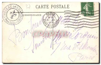 Azay-le-Ridaeu — O Castelo — A Fachada Norte — LL — Verso
