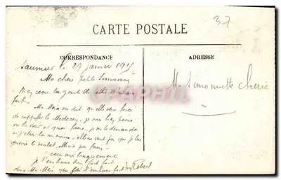 Chinon — Zamk — Rów wodny. Wieża Coudry i Wieża Boissy — LL. — N° 27 — Rewers