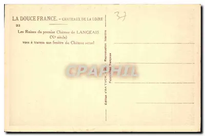 Ruïnes van het eerste Kasteel van Langeais — 10e eeuw — Artistieke uitgave YVON — Achterkant