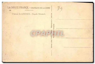 Castelo de Loches — Facha Oriental — Edição d'Art VVO, Paris — Verso