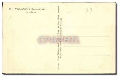 Villandry (Indre-et-Loire) — Zamek — Éditions d'Art Yvon, Paryż — Rewers