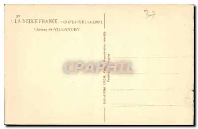 Villandry Kalesi — Loire Kalesleri — YVON Sanat Editions — Arka yüz