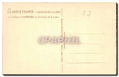 Amboise — Zamek w Amboise widziany z brzegów Loary — Wydawnictwo Art YVON — Rewers