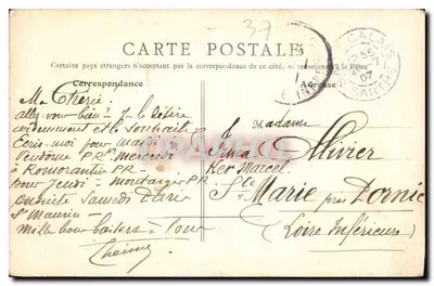 Loches (I.-et-L.) - Castelo de Loches - Subprefeitura — B. F., Paris — Verso