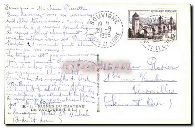 Ruiny zamku Vaujours — Souvigne — Éditions L & L — Rewers