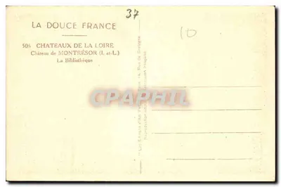 Castillo de Montrésor — La Biblioteca — Ediciones de Arte Yvon, París — Reverso