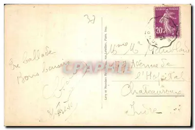 Chenonceaux — Zamek (Moja historia) — Façada Zachodnia — Levy et Neudien, Paryż — Rewers