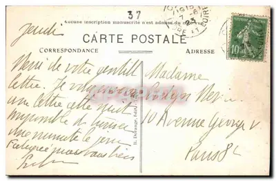 Chinon (Indre-et-Loire) — A vista geral (lado sudoeste) e a Vienne — R.D. editor — Verso