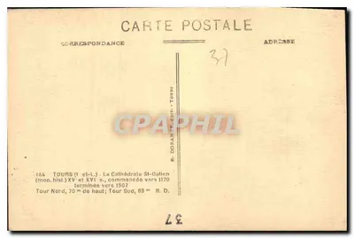 Tours — Katedra Świętego Gatiana — R. Dorance Éd. — Rewers