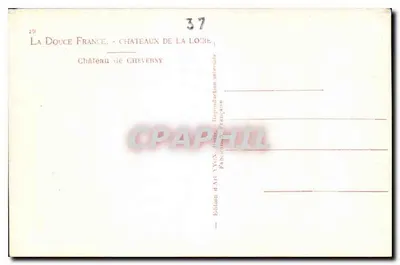 Castelo de Cheverny — La Douce France - Castelos da Loire — Édition d'Art YVON, França — Verso