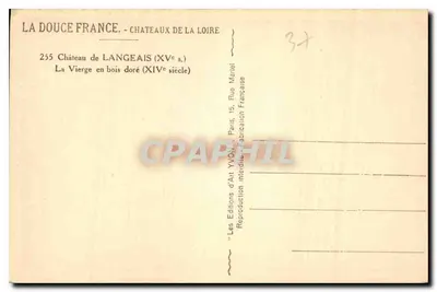 A Virgem em madeira dourada — Século XIV — Les Editions d'Art YVON, Paris — Verso