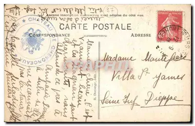 Chenonceaux (Loire-et-Cher) — Zamek, Wieża Marque — wydawca R. Dorange, nr 37 — Rewers