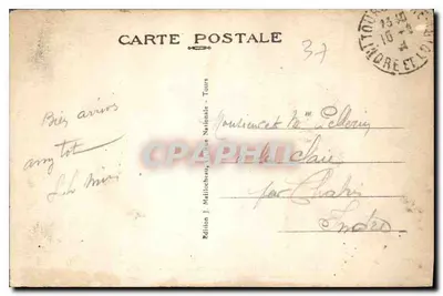 Tours (Indre-et-Loire) — Vista geral do grande Ponte de pedra e o Loire — Edição J. Mallocheau — Verso