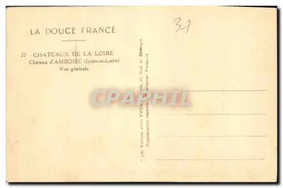 Castelo de Amboise — Vista geral — La Douce France, n°27 — Verso