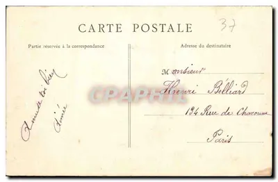 Zamek Villandry — widok panoramiczny — B. F., Paryż — Rewers