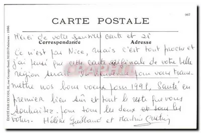 Tour de France — Passage du peloton de tête à Cannes — Éditeur : George-Sand, n° 967 — Rewers