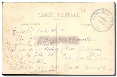 Savonnières (I.-et-L.) — Die Gouthières-Höhlen — Der Felsen — Verleger E.A.-A.T. Nr. 6656 — Rückseite