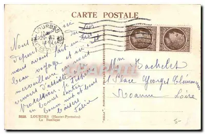 Lourdes — Bazylika — wydawca Rella, nr 3823 — Rewers