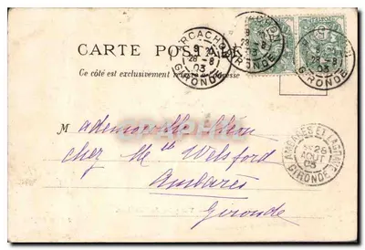 Arcachon — Widok z belwederu — J.H.B. Ed. Dx — Rewers