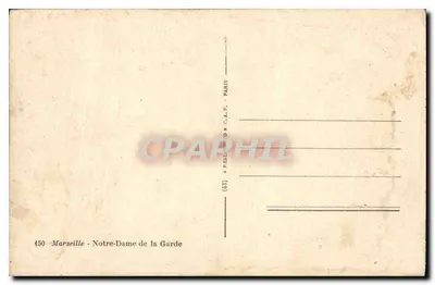 Marsiglia - La Basilica di Notre-Dame de la Garde — editore C.A.P. Paris, n° 450 — Verso