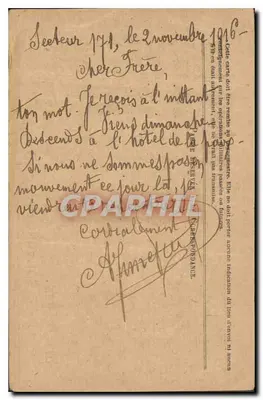 Korespondencja Armii Republiki — Karta w zwolnieniu — Sektor 171 — Paryż — Rewers