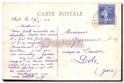 Ao redor de CHATILLON-sur-SEINE (Côte-d'Or) — Fonte da Sena — Ch. Granddidier, foto. Cartas Troyes — Reprodução Proibida — Verso