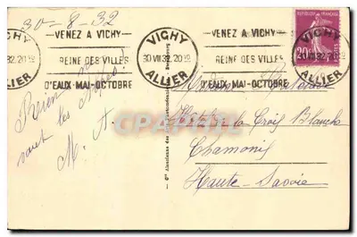 Vichy — Lago nos novos parques — Editor: Plancher & Cie, n° 53 — Verso