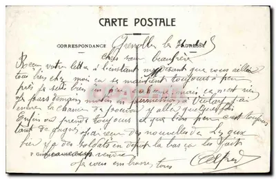 Grenoble — Le nouveau Pont de Fer suspendu et la chaîne des Alpes — éditeur JOURDSEAUX, n° 261 — Verso