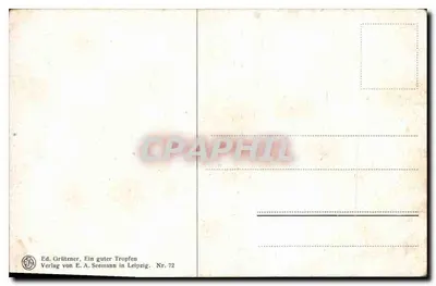 Un moine tenant un verre de vin — Éd. Grützner, Nr. 72 — Achterkant