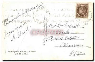 Teleférico de Plan-Praz - Brévent e o Mont-Blanc — d. G. Tairraz, Chamonix — Verso